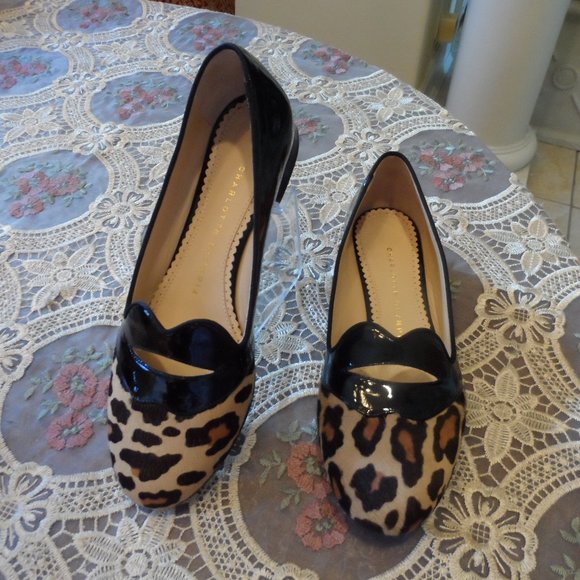 Charlotte Olympia Shoes - New Charlotte Olympia Black/Leopard PrintLoafers 7